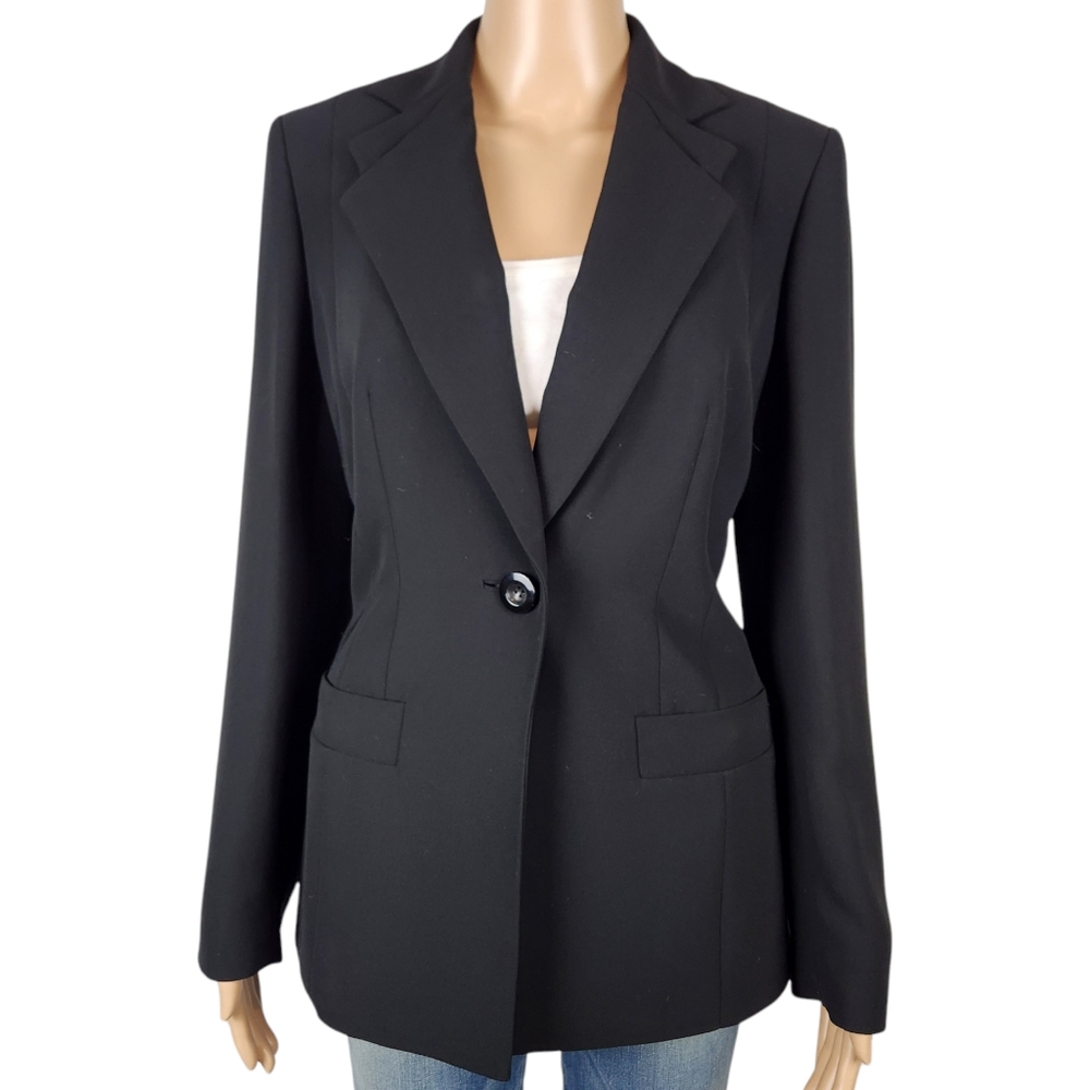 Planet Black Single Breasted Blazer Power Dressing Business Luxe Quiet Luxe sz 6